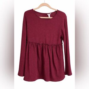 Isabel Maternity by Ingrid & Isabel Maroon Long Sleeve Top